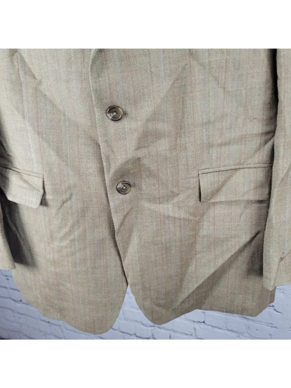 Lauren Ralph Lauren Tan Silk Wool 2 Button Vented Notch Blazer Sport Coat 43R